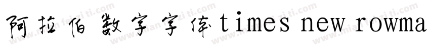 阿拉伯数字字体times new rowman字体转换